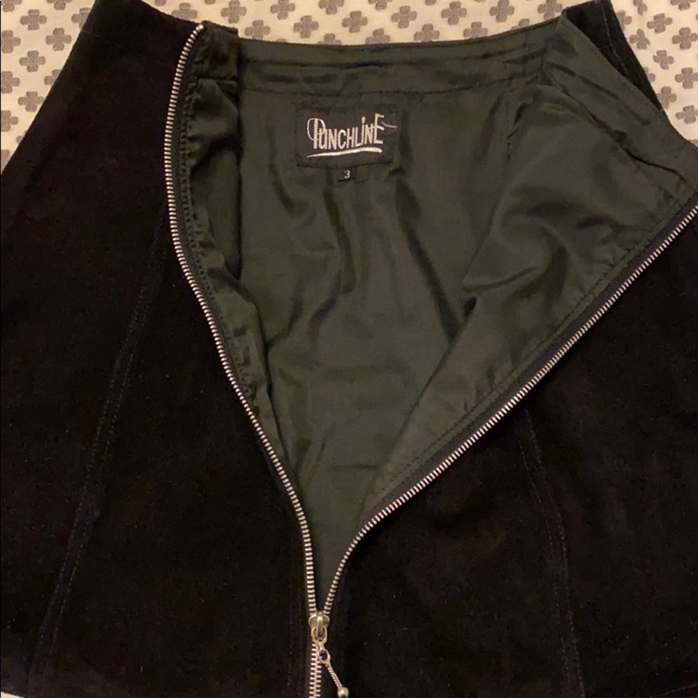 Vintage - Black Suede Skirt - Picture 2 of 3